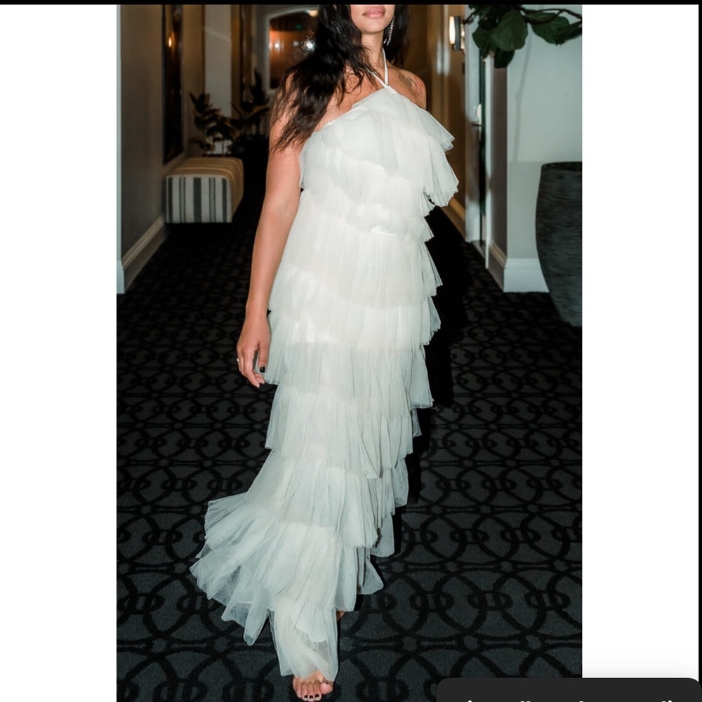 Tremmezina Tulle Halter Maxi - CREAM
